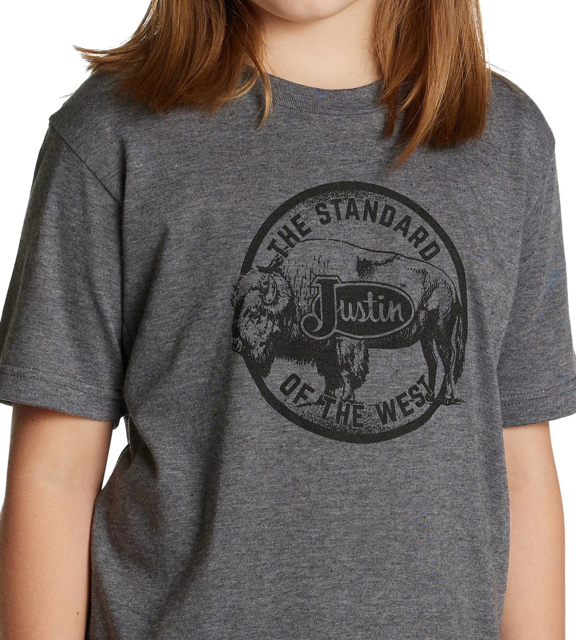 Clearance Justin Kid's Free Range Bison Tee Kids T-shirts & Tops