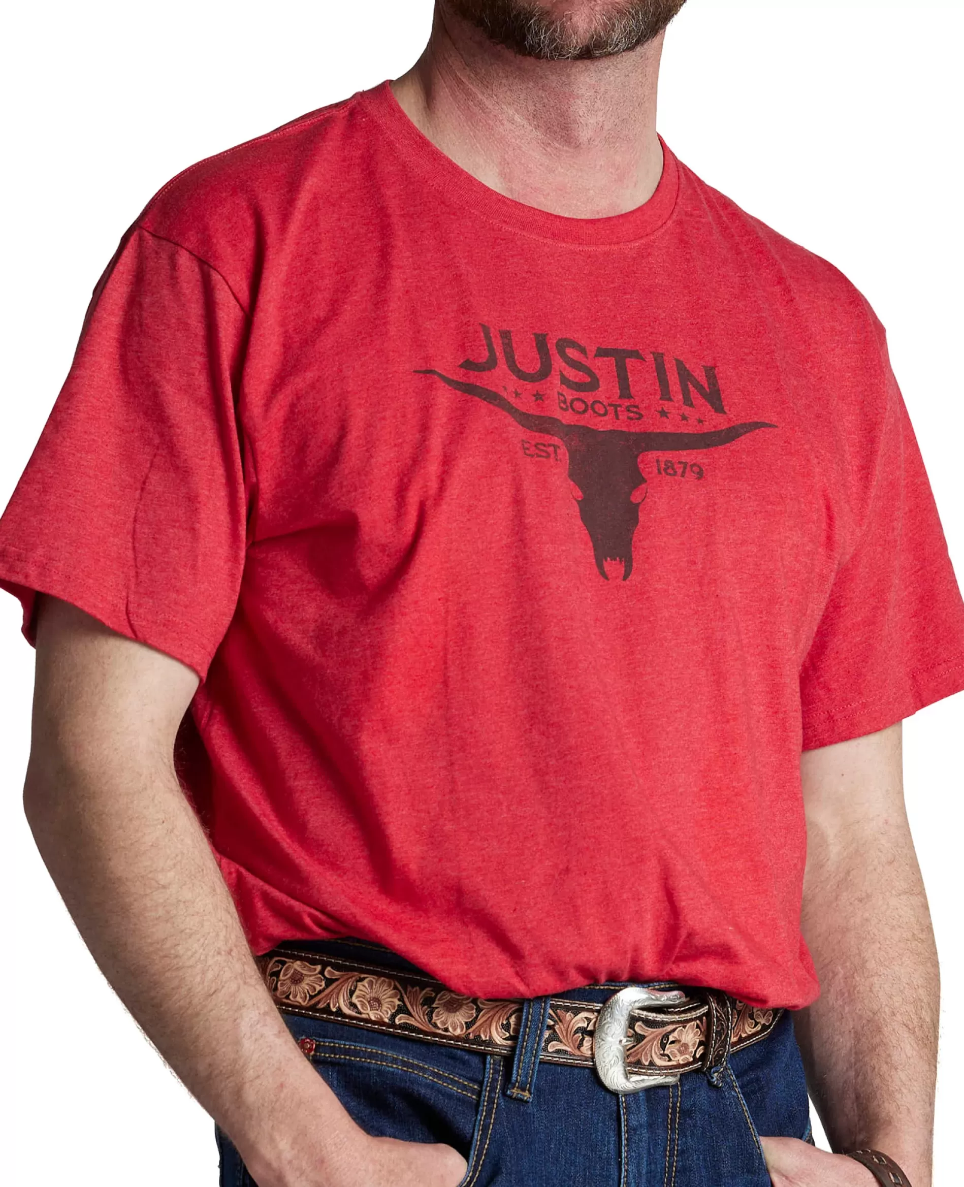 Clearance Justin Men's Bull Skull Tee T-Shirts & Polos