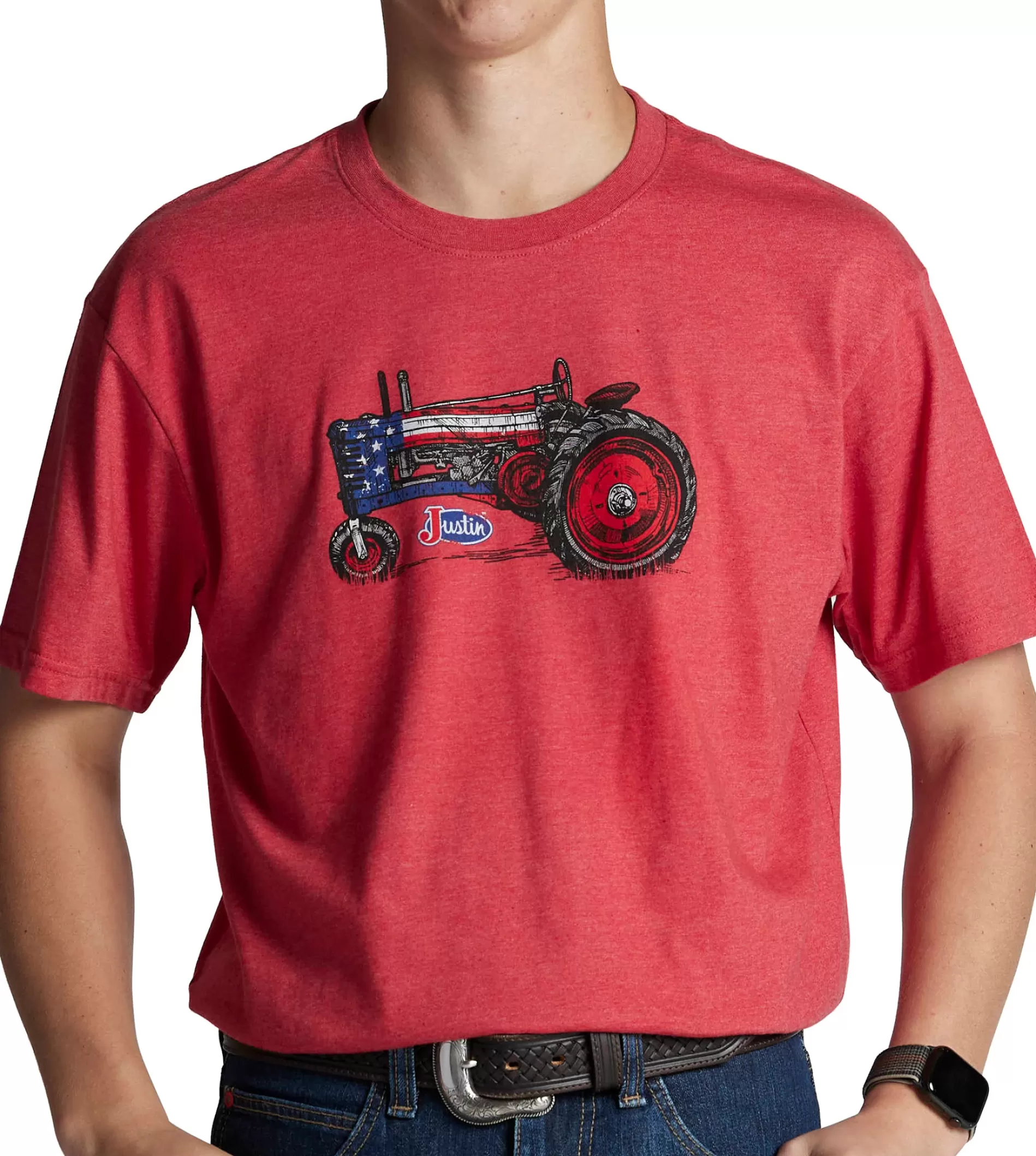 Discount Justin Men's Patriotic Tractor Tee T-Shirts & Polos