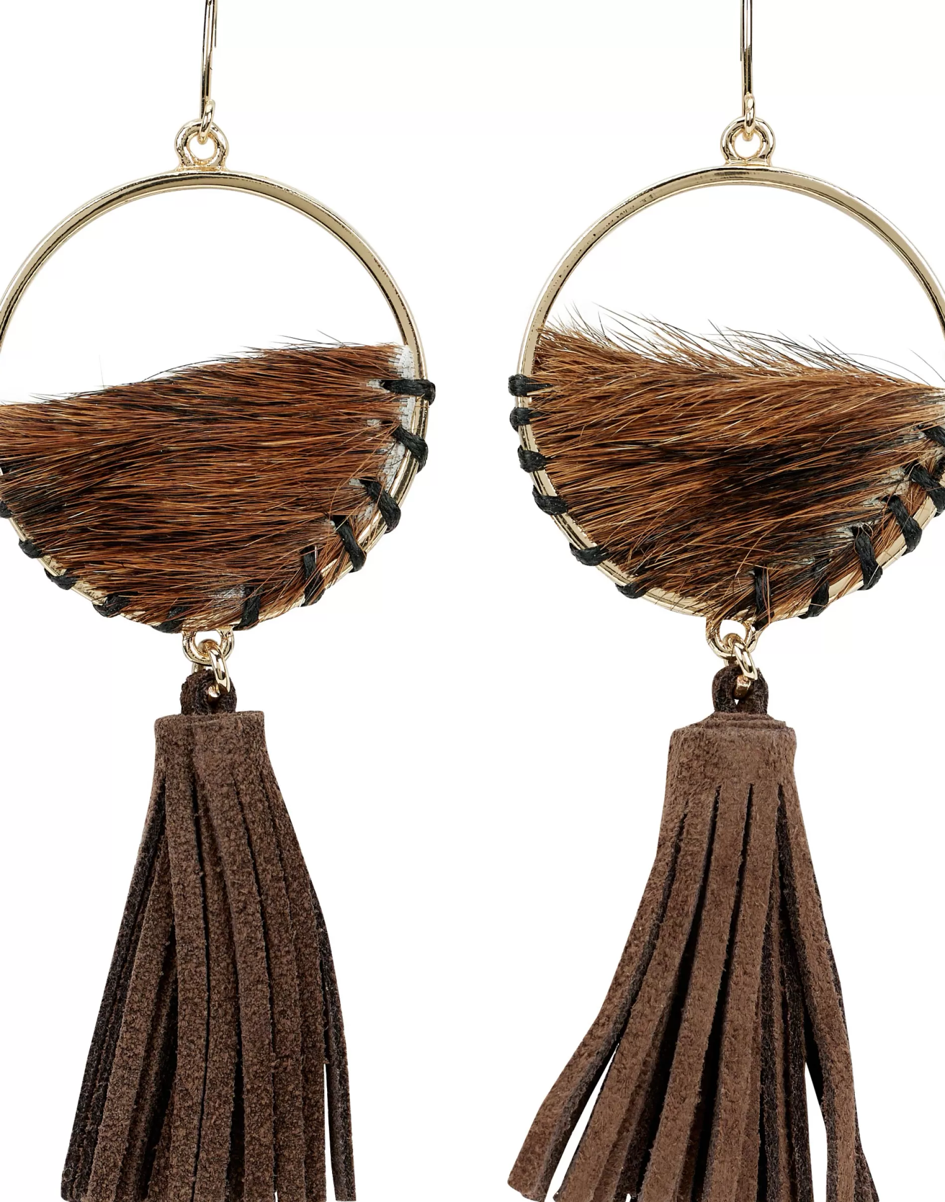 New Justin Women's Genuine Brindle Earrings Women Jewelry