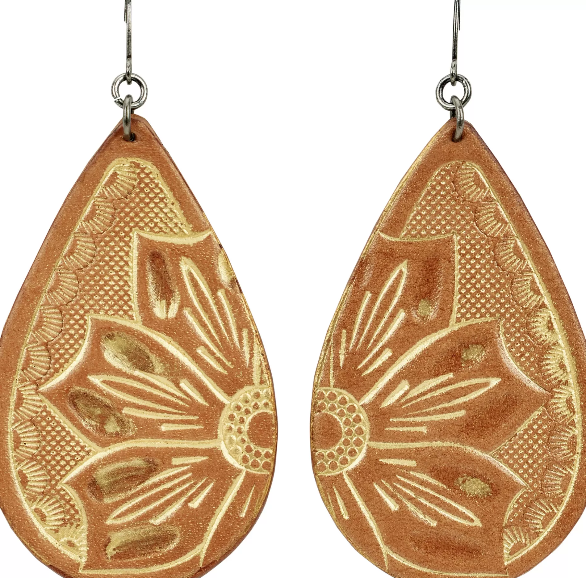 Hot Justin Women's Tooled Leather Earrings Women Jewelry