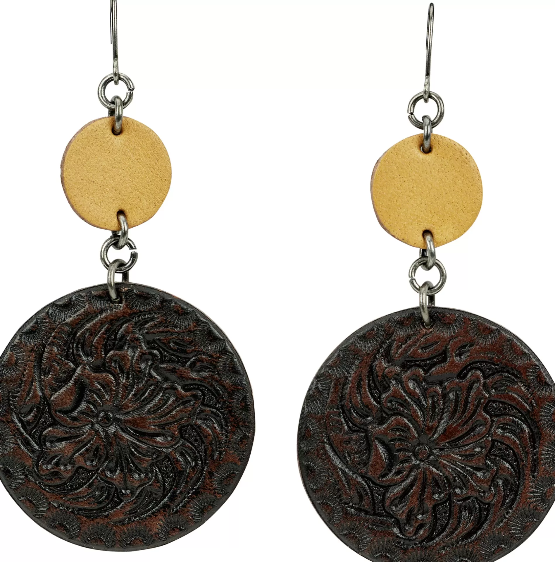 Online Leather Disc Earrings Women Jewelry